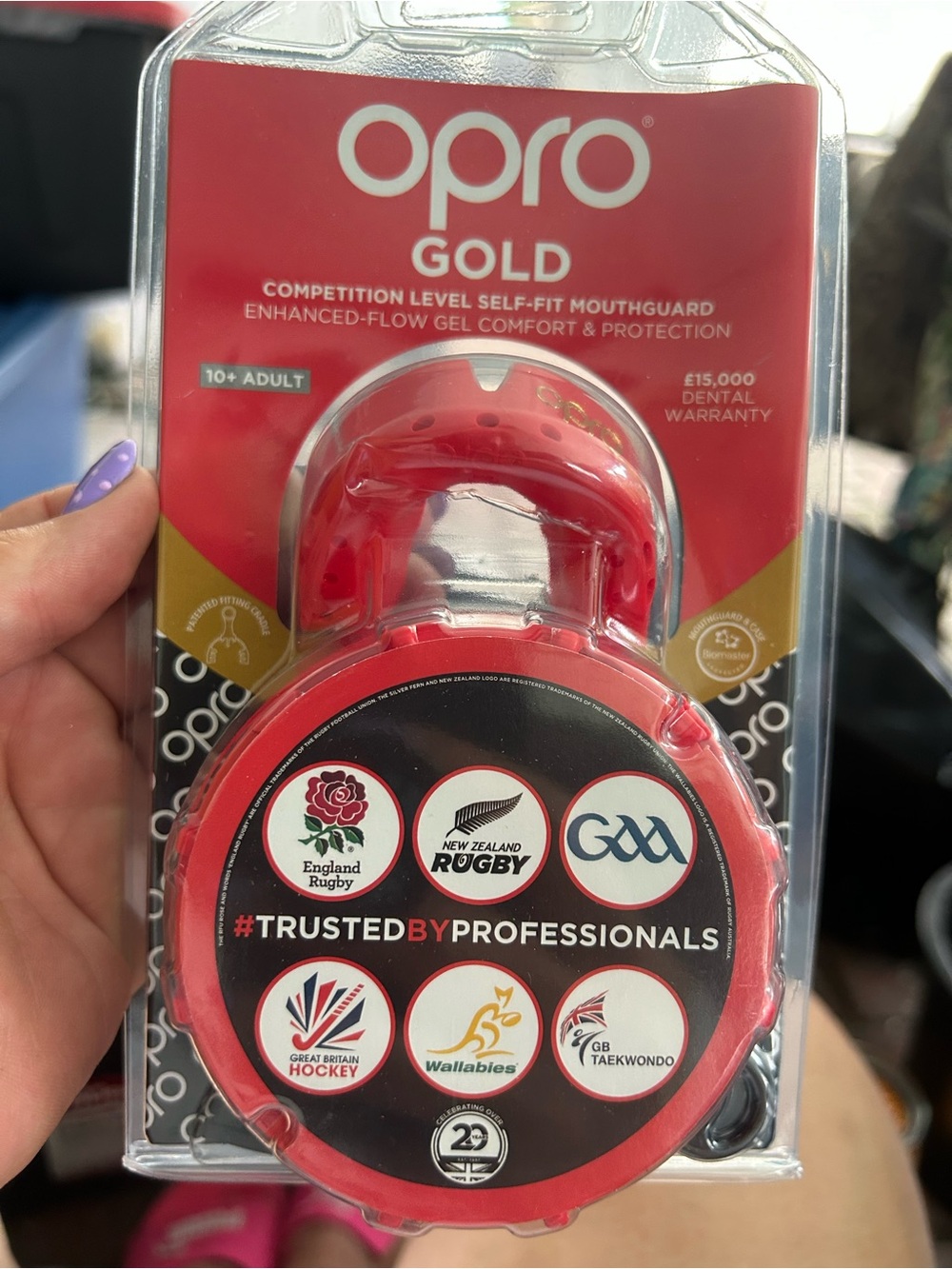 Gold Kids Red Mouthguard with Protective Case